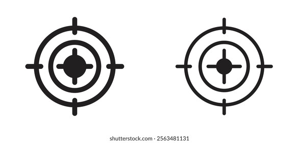 Target icons in outline and fill. vector illustration for ui.