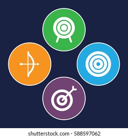 target icons set. Set of 4 target filled icons such as target