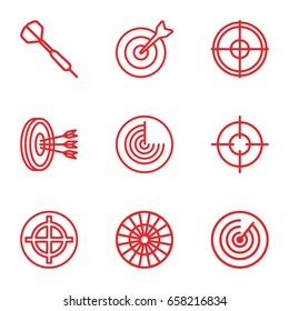 Target icons set. set of 9 target outline icons such as radar