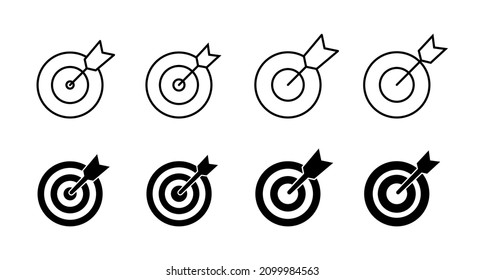 Target icons set. goal icon vector. target marketing sign and symbol