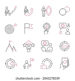 Target icons set. Target pack symbol vector elements for infographic web