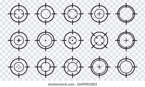 Target icons set, Reticle Icon, Focus vector icons in flat design.Vector symbol illustration