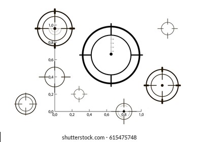Target icons set sniper scope symbol isolated on a white background, the cross and the goal vector illustration.
