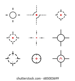 Target icons set sniper scope symbol isolated on a white background, the cross and goal vector illustration.