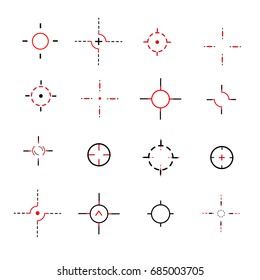 Target icons set sniper scope symbol isolated on a white background, the cross and goal vector illustration.