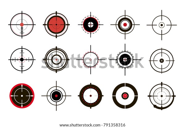 Target\
icons set sniper scope symbol isolated on a grey background, the\
crosshair and the target vector\
illustration.