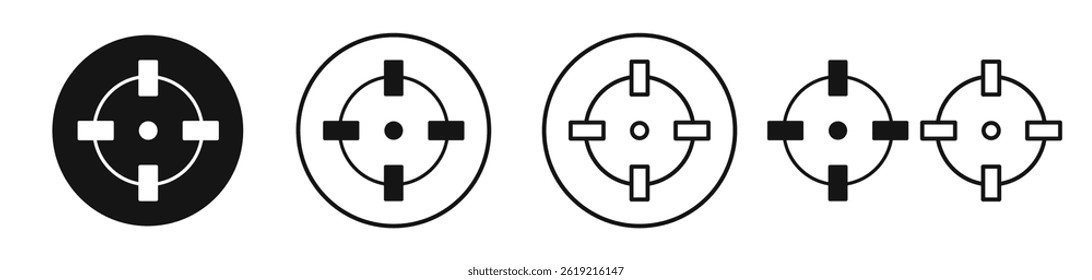 Target icons set in solid black and stroke line style