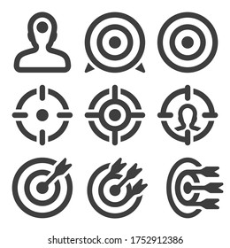 Conjunto de iconos de destino. Ilustración vectorial eps 10