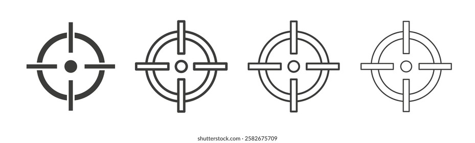Target icons set vectors graphic designs