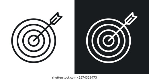 Target icons in thin black and white stroke liner style