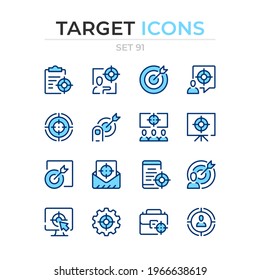 Target icons. Vector line icons set. Premium quality. Simple thin line design. Modern outline symbols collection, pictograms.