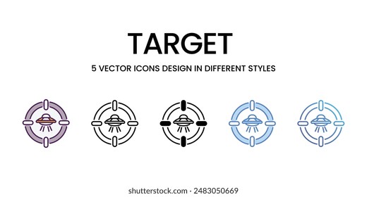 Target icons vector set stock illustration.