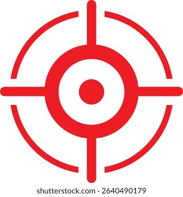 Target icon.target icon on isolated background. Crosshair in black.Editable Stroke, Pixel Perfect, Stock Illustration. Goal symbol collection. Darts icon. Hitting the bullseye line.