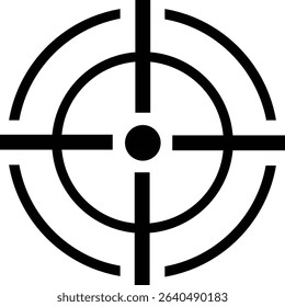 Target icon.target icon on isolated background. Crosshair in black.Editable Stroke, Pixel Perfect, Stock Illustration. Goal symbol collection. Darts icon. Hitting the bullseye line.