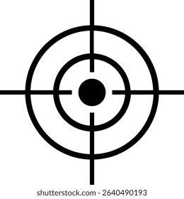 Target icon.target icon on isolated background. Crosshair in black.Editable Stroke, Pixel Perfect, Stock Illustration. Goal symbol collection. Darts icon. Hitting the bullseye line.