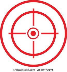 Target icon.target icon on isolated background. Crosshair in black.Editable Stroke, Pixel Perfect, Stock Illustration. Goal symbol collection. Darts icon. Hitting the bullseye line.