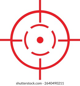 Target icon.target icon on isolated background. Crosshair in black.Editable Stroke, Pixel Perfect, Stock Illustration. Goal symbol collection. Darts icon. Hitting the bullseye line.