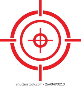 Target icon.target icon on isolated background. Crosshair in black.Editable Stroke, Pixel Perfect, Stock Illustration. Goal symbol collection. Darts icon. Hitting the bullseye line.