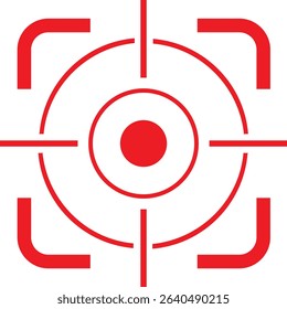 Target icon.target icon on isolated background. Crosshair in black.Editable Stroke, Pixel Perfect, Stock Illustration. Goal symbol collection. Darts icon. Hitting the bullseye line.