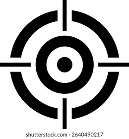 Target icon.target icon on isolated background. Crosshair in black.Editable Stroke, Pixel Perfect, Stock Illustration. Goal symbol collection. Darts icon. Hitting the bullseye line.