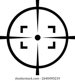 Target icon.target icon on isolated background. Crosshair in black.Editable Stroke, Pixel Perfect, Stock Illustration. Goal symbol collection. Darts icon. Hitting the bullseye line.