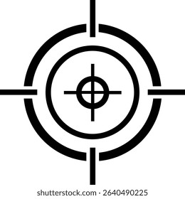 Target icon.target icon on isolated background. Crosshair in black.Editable Stroke, Pixel Perfect, Stock Illustration. Goal symbol collection. Darts icon. Hitting the bullseye line.