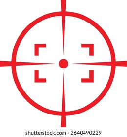 Target icon.target icon on isolated background. Crosshair in black.Editable Stroke, Pixel Perfect, Stock Illustration. Goal symbol collection. Darts icon. Hitting the bullseye line.