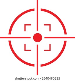 Target icon.target icon on isolated background. Crosshair in black.Editable Stroke, Pixel Perfect, Stock Illustration. Goal symbol collection. Darts icon. Hitting the bullseye line.