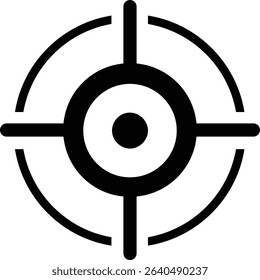 Target icon.target icon on isolated background. Crosshair in black.Editable Stroke, Pixel Perfect, Stock Illustration. Goal symbol collection. Darts icon. Hitting the bullseye line.