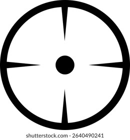 Target icon.target icon on isolated background. Crosshair in black.Editable Stroke, Pixel Perfect, Stock Illustration. Goal symbol collection. Darts icon. Hitting the bullseye line.