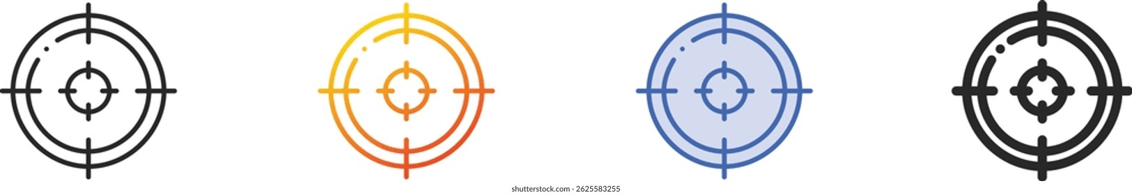 target icon.Thin Linear, Gradient, Blue Stroke and bold Style Design Isolated On White Background
