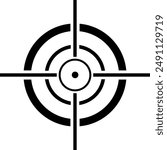 Target icos .Precision Target Icon. Bullseye, Focus, Crosshair, Reticle, Viewfinder.Sharpshooting Icon. Bullseye Target, Crosshair, Precision Reticle.Vector