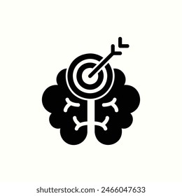 icono de idea de destino, ilustración de icono de estilo negro aislado