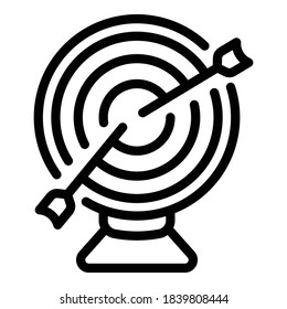 Target idea icon. Outline target idea vector icon for web design isolated on white background