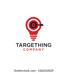 Target Idea Icon Vector. Bulb Lamp with Dart. Bullseye Symbol Vector