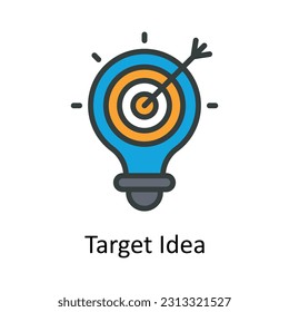 Target Idea  Vector   Fill outline  Icon Design illustration. Digital Marketing  Symbol on White background EPS 10 File