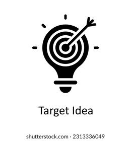 Target Idea  Vector    Solid  Icon Design illustration. Digital Marketing  Symbol on White background EPS 10 File