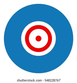 Target illustration - Flat design icon - filled circle blue red and white
