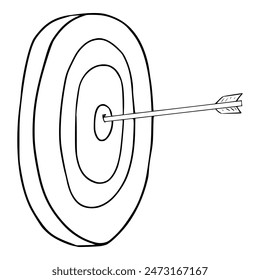 target illustration hand drawn outline isolated vector