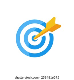 Target illustration icon with bullseye arrow. Determine the mission target then complete it perfectly