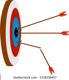 Target, illustration, vector on white background.