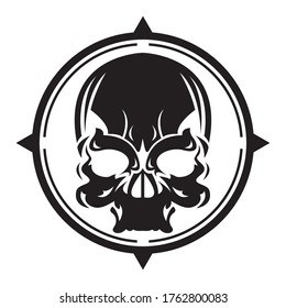 The target image that is combined with the skull. game. Vector illustration