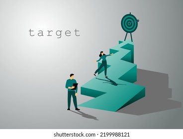 Target. Increase business performance, growth, improvement, or growing for success or investment profit, strategy, or plan concept.