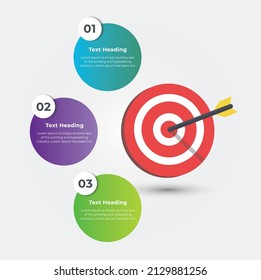 Target Infographic illustration with 3 steps