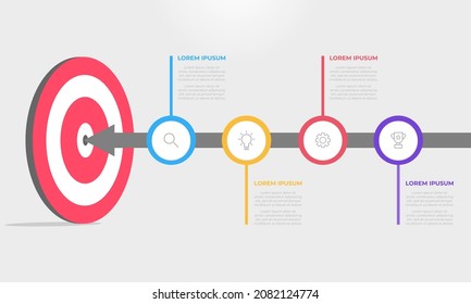 Target infographics with four elements