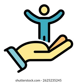 Target innovation icon. Outline target innovation vector icon color flat isolated