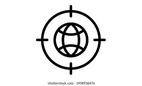 target internet seo goal single isolated icon with outline style