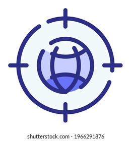 target internet seo goal single isolated icon with dash or dashed line style