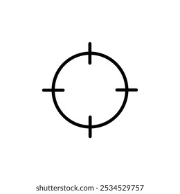 Vector aislado del icono del objetivo en el fondo blanco