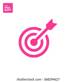 Target isolated minimal single flat linear icon for websites and mobile minimalistic flat design.